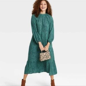 Forest green fall dress